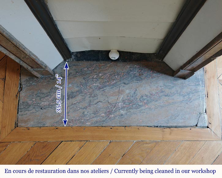 Louis XV style Pompadour flat mantel in Enjugerais marble Louis XV style Pompadour flat mantel in Enjugerais marble-8