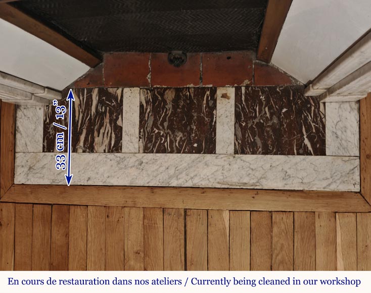 Louis XVI style molded Carrara marble mantel Louis XVI style molded Carrara marble mantel-8