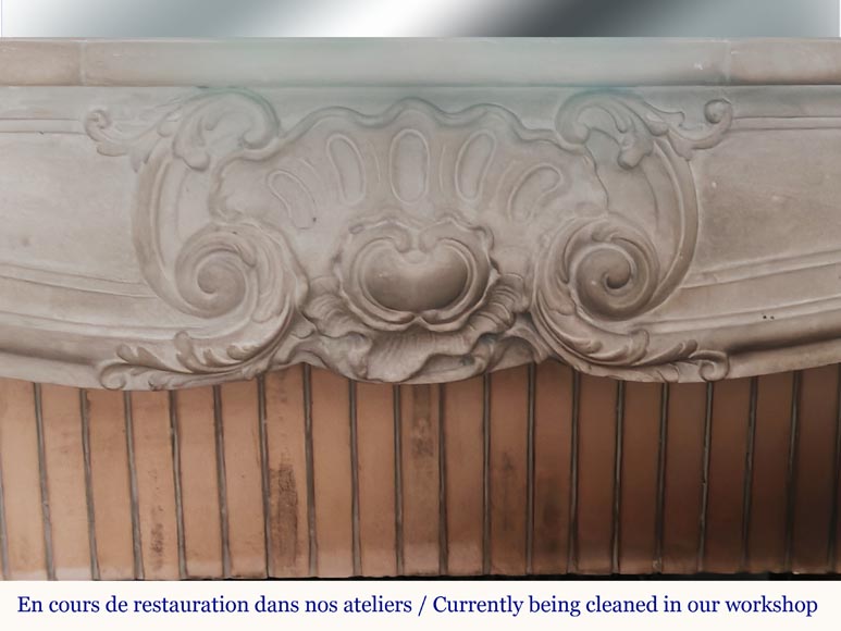 Louis XV style stone mantel Louis XV style stone mantel-1