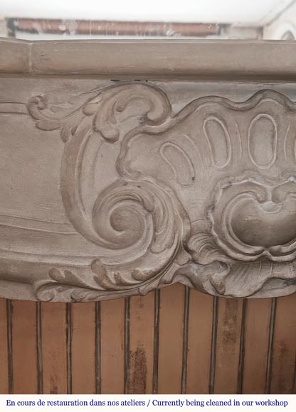Louis XV style stone mantel Louis XV style stone mantel-3