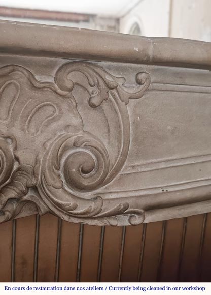Louis XV style stone mantel Louis XV style stone mantel-4