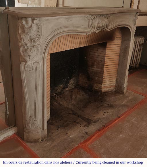 Louis XV style stone mantel Louis XV style stone mantel-5