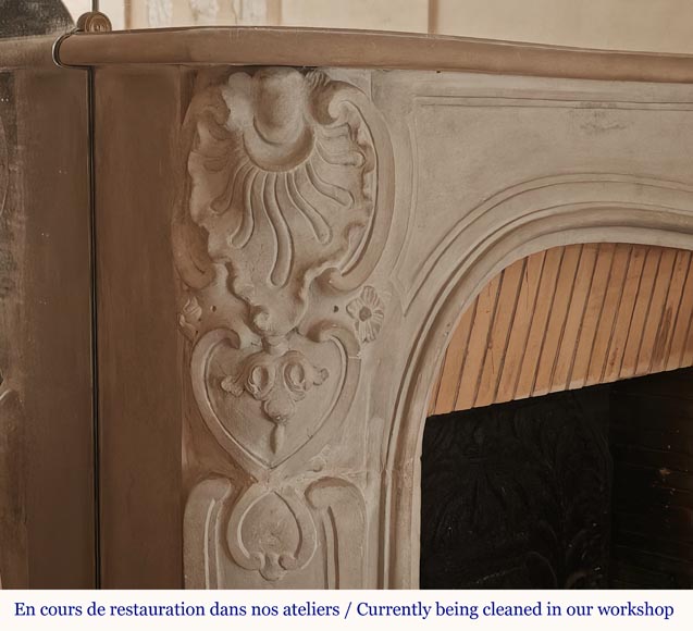 Louis XV style stone mantel Louis XV style stone mantel-6