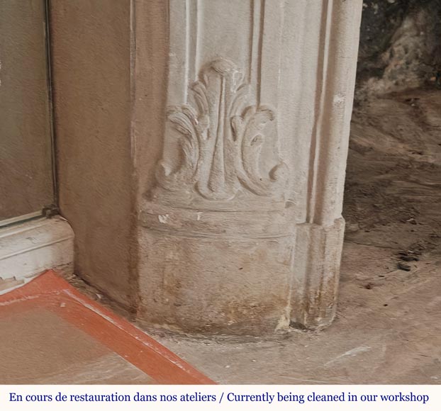 Louis XV style stone mantel Louis XV style stone mantel-7