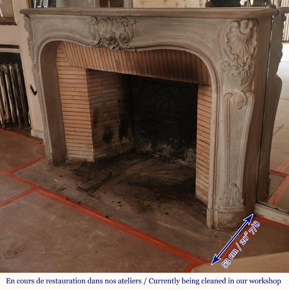 Louis XV style stone mantel Louis XV style stone mantel-8