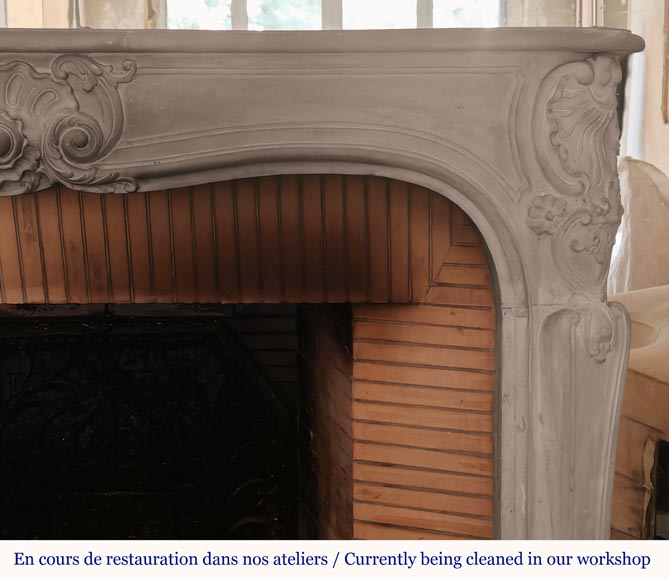 Louis XV style stone mantel Louis XV style stone mantel-9