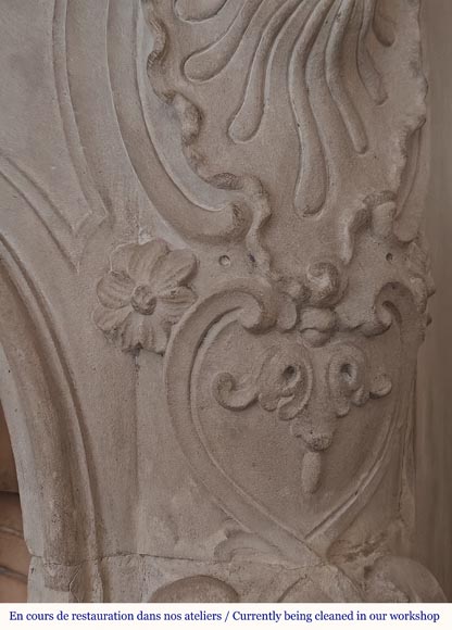 Louis XV style stone mantel Louis XV style stone mantel-10