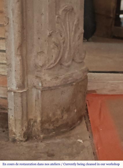 Louis XV style stone mantel Louis XV style stone mantel-11