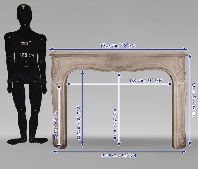 Louis XV style stone mantel Louis XV style stone mantel-13