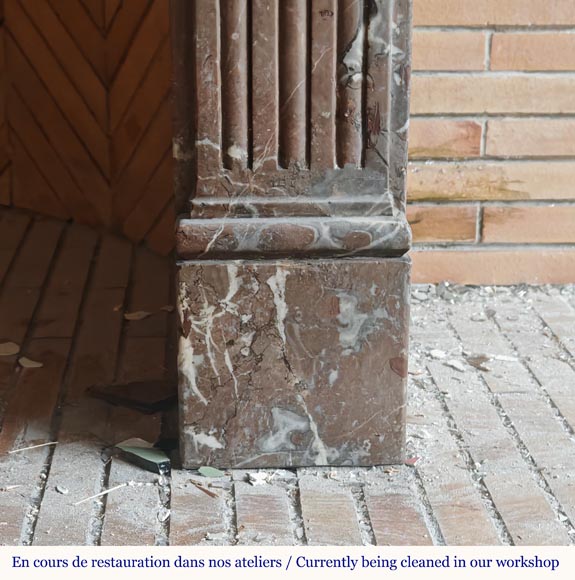 Louis XVI period mantel in Rouge du Nord marble Louis XVI period mantel in Rouge du Nord marble-7