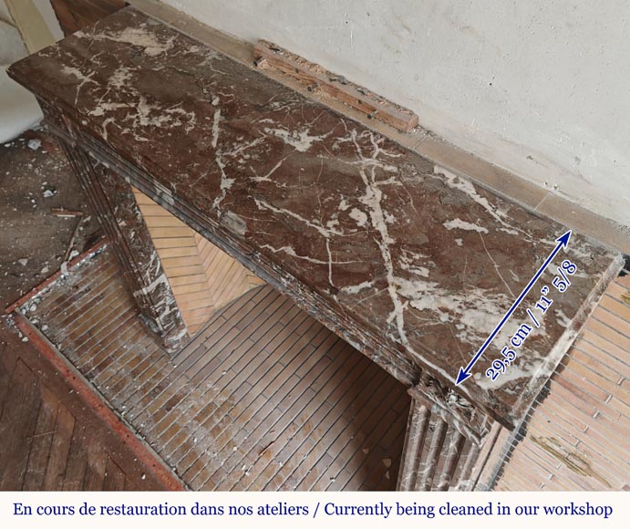 Louis XVI period mantel in Rouge du Nord marble Louis XVI period mantel in Rouge du Nord marble-8