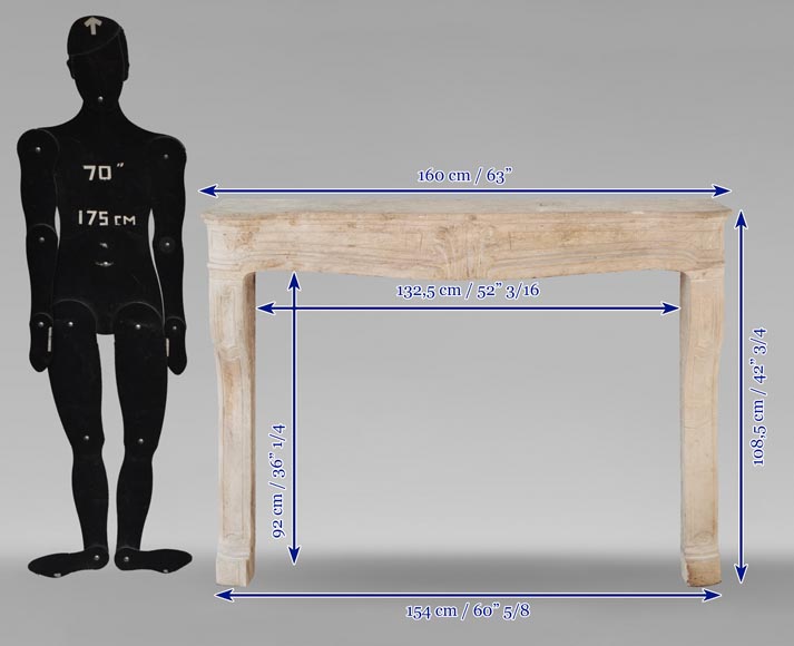 Louis XV period Burgundian mantel carved in stone with palmette motif Louis XV period Burgundian mantel carved in stone with palmette motif-11
