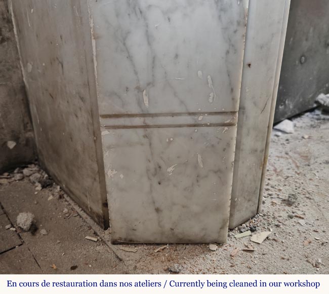 Louis XVI mantel in Carrara marble Louis XVI mantel in Carrara marble-3