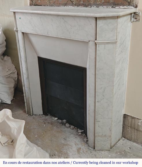 Louis XVI mantel in Carrara marble Louis XVI mantel in Carrara marble-4
