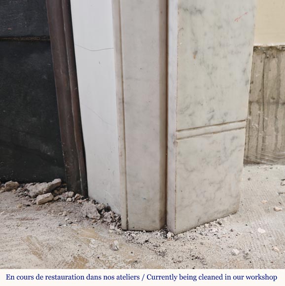 Louis XVI mantel in Carrara marble Louis XVI mantel in Carrara marble-6