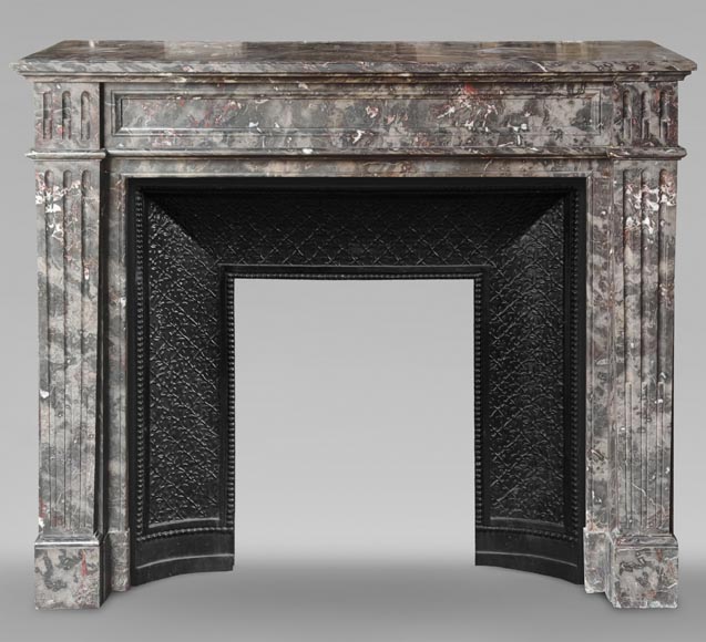 Louis XVI style molded marble mantel in Jourdan wood Louis XVI style molded marble mantel in Jourdan wood-0