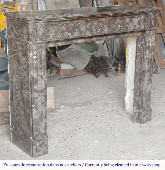 Louis XVI style molded marble mantel in Jourdan wood Louis XVI style molded marble mantel in Jourdan wood-2