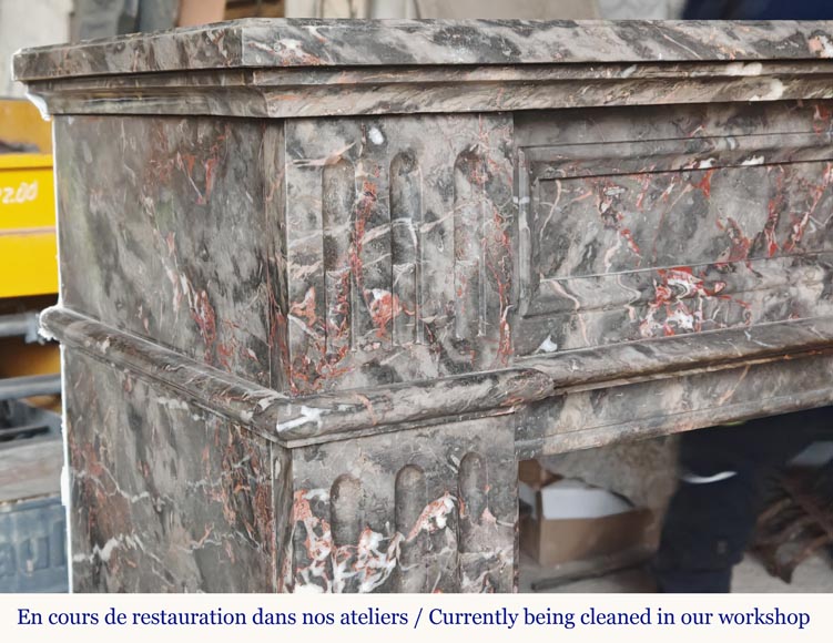 Louis XVI style molded marble mantel in Jourdan wood Louis XVI style molded marble mantel in Jourdan wood-3