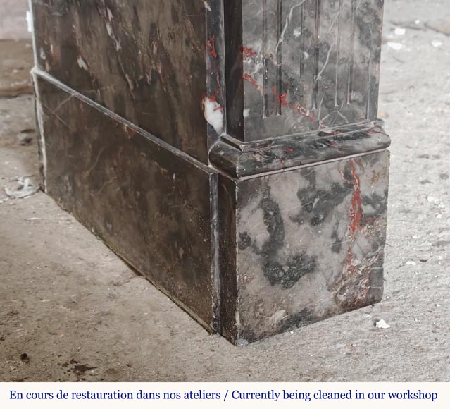 Louis XVI style molded marble mantel in Jourdan wood Louis XVI style molded marble mantel in Jourdan wood-4