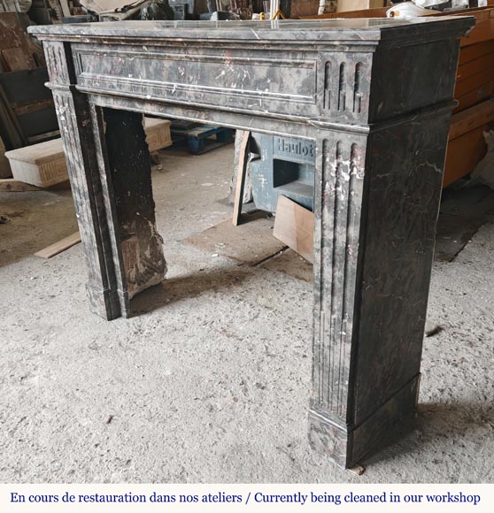 Louis XVI style molded marble mantel in Jourdan wood Louis XVI style molded marble mantel in Jourdan wood-5