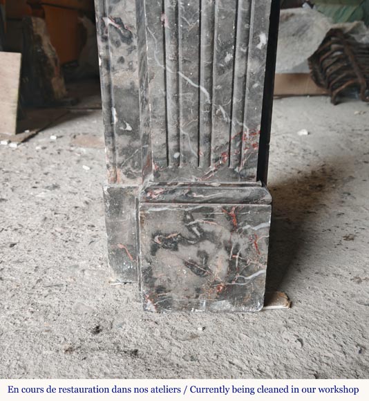 Louis XVI style molded marble mantel in Jourdan wood Louis XVI style molded marble mantel in Jourdan wood-7