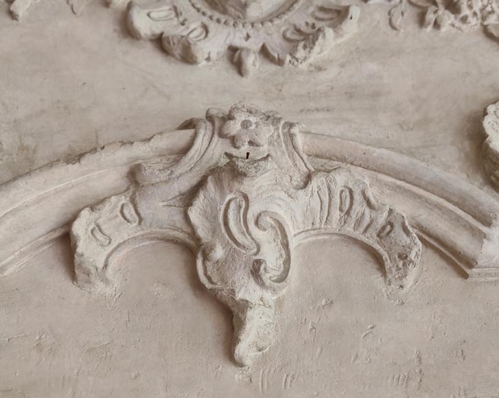 Louis XV period stone mantel with carved overmantel Louis XV period stone mantel with carved overmantel-8
