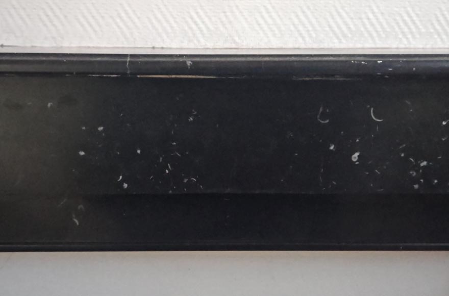 Napoleon III style mantel with black speckled marble modillions Napoleon III style mantel with black speckled marble modillions-1