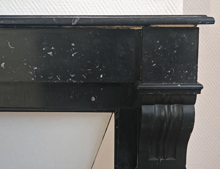 Napoleon III style mantel with black speckled marble modillions Napoleon III style mantel with black speckled marble modillions-6