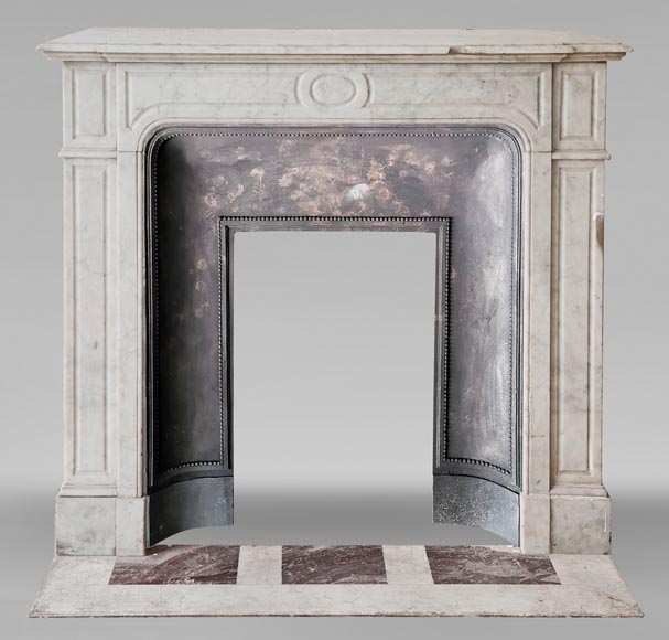 Carrara marble Louis XV mantel in the Pompadour style Carrara marble Louis XV mantel in the Pompadour style-0