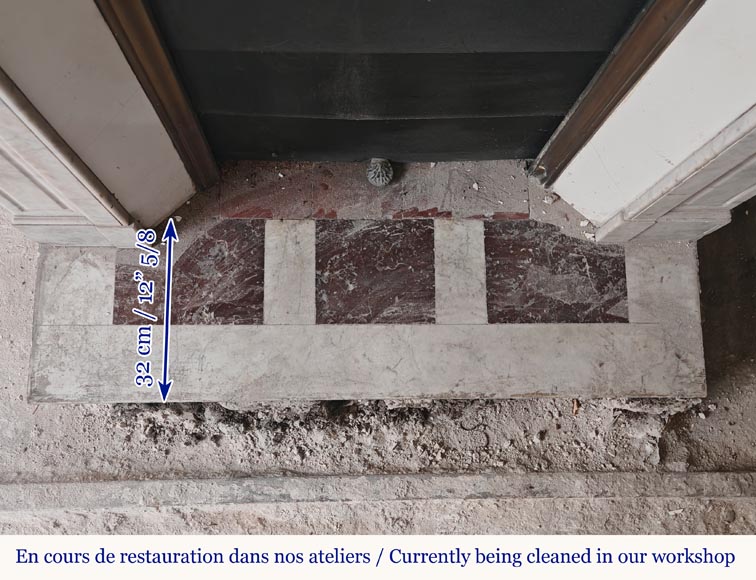 Carrara marble Louis XV mantel in the Pompadour style Carrara marble Louis XV mantel in the Pompadour style-7