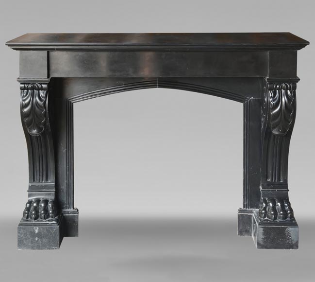 Lion paw mantel in fine black marble Lion paw mantel in fine black marble-0