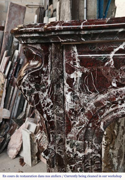 LXV style mantel carved in Levento marble LXV style mantel carved in Levento marble-4