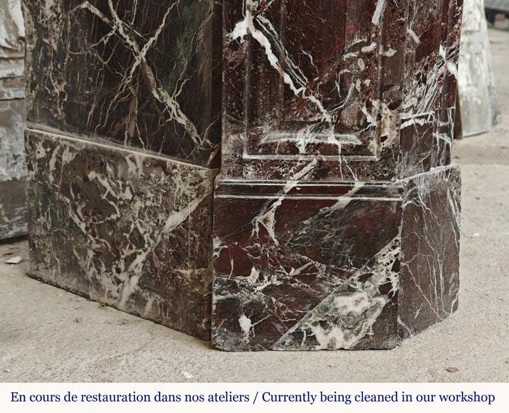 LXV style mantel carved in Levento marble LXV style mantel carved in Levento marble-9