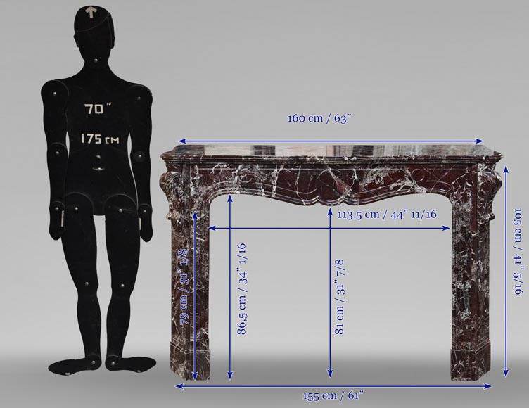 LXV style mantel carved in Levento marble LXV style mantel carved in Levento marble-11
