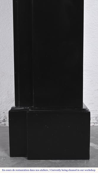 Napoleon III style fireplace with modillions, in fine black Belgian marble Napoleon III style fireplace with modillions, in fine black Belgian marble-8
