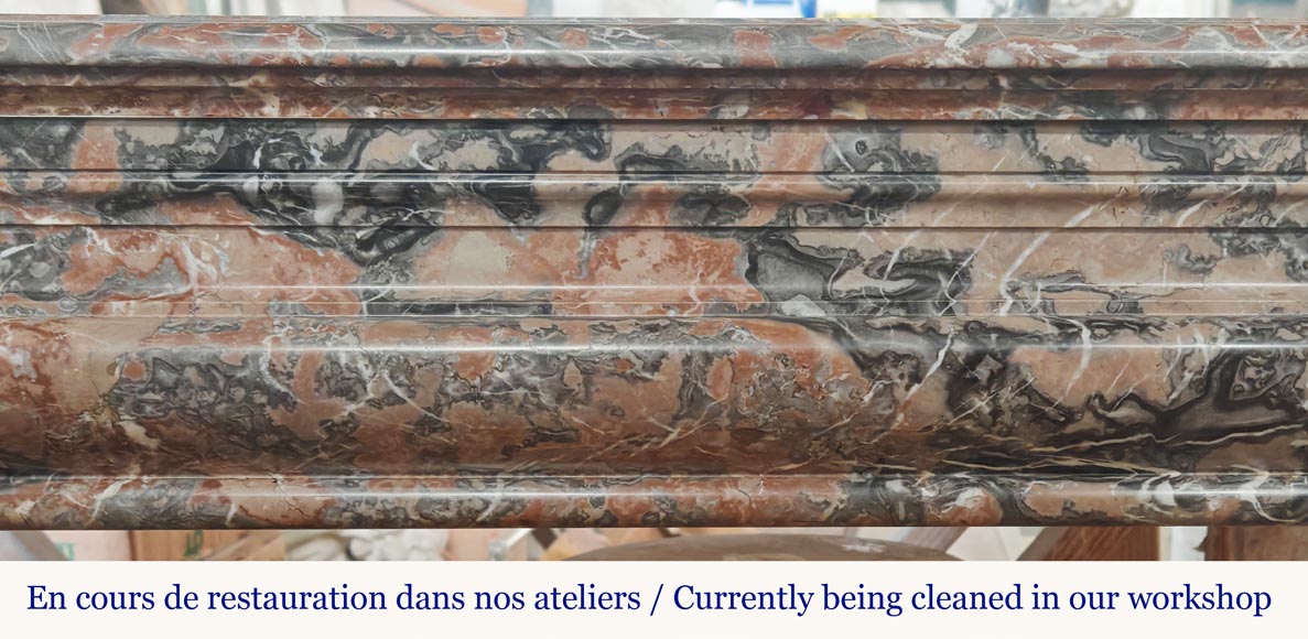 Louis XIV style boudin fireplace in Jourdan wood Louis XIV style boudin fireplace in Jourdan wood-1