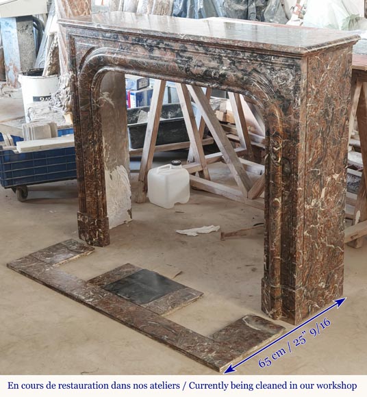 Louis XIV style boudin fireplace in Jourdan wood Louis XIV style boudin fireplace in Jourdan wood-5