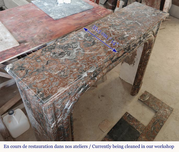 Louis XIV style boudin fireplace in Jourdan wood Louis XIV style boudin fireplace in Jourdan wood-9