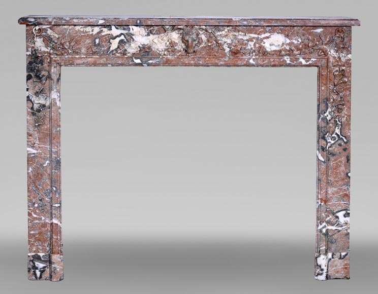 Louis XVI style fireplace in Rouge de Rance marble, 19th century Louis XVI style fireplace in Rouge de Rance marble, 19th century-0