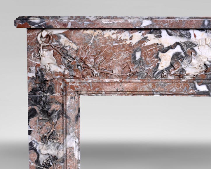 Louis XVI style fireplace in Rouge de Rance marble, 19th century Louis XVI style fireplace in Rouge de Rance marble, 19th century-3