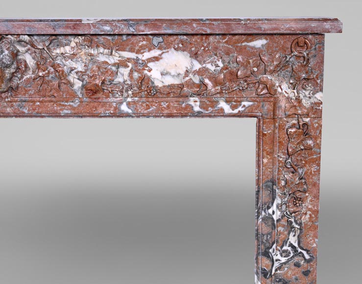 Louis XVI style fireplace in Rouge de Rance marble, 19th century Louis XVI style fireplace in Rouge de Rance marble, 19th century-6