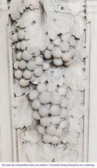 Napoleon III style fireplace in sculpted stone, with plant decoration Napoleon III style fireplace in sculpted stone, with plant decoration-5