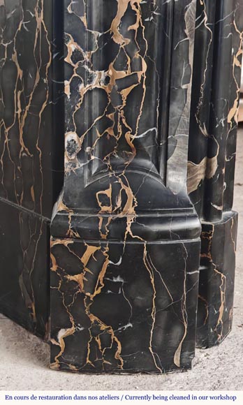 Louis XV style fireplace with shells in Portor marble Louis XV style fireplace with shells in Portor marble-5