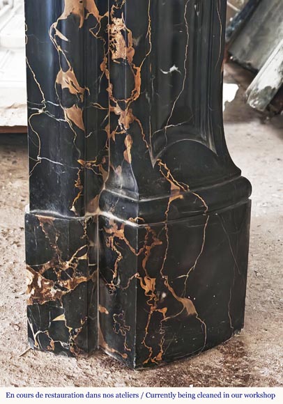 Louis XV style fireplace with shells in Portor marble Louis XV style fireplace with shells in Portor marble-8