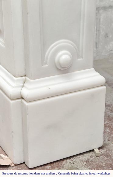 Napoleon III style fireplace in statuary marble, decorated with fruit and a goat's head Napoleon III style fireplace in statuary marble, decorated with fruit and a goat's head-9