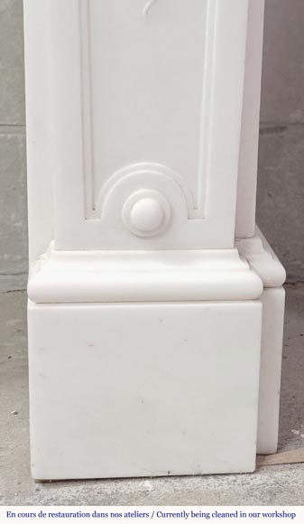 Napoleon III style fireplace in statuary marble, decorated with fruit and a goat's head Napoleon III style fireplace in statuary marble, decorated with fruit and a goat's head-13