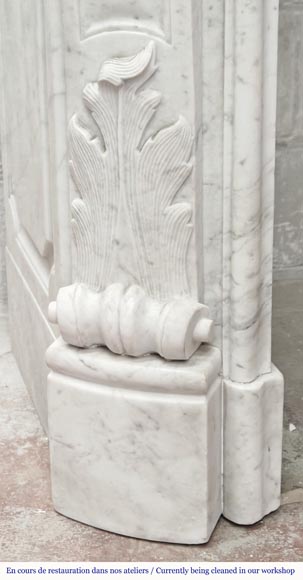 Louis XV style fireplace in Carrara marble with plant decoration Louis XV style fireplace in Carrara marble with plant decoration-8