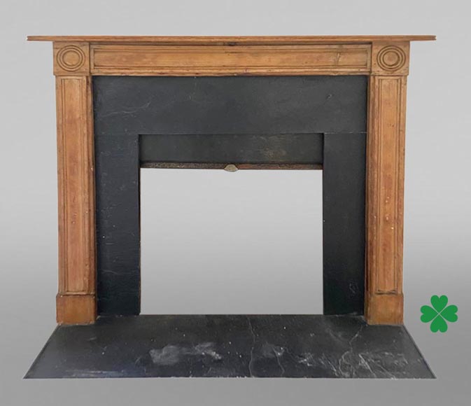 Louis XVI-Style Fireplace in Pine and Slate Louis XVI-Style Fireplace in Pine and Slate-0
