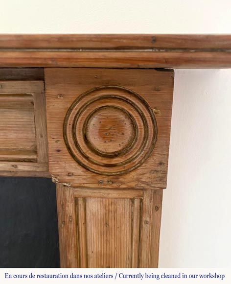 Louis XVI-Style Fireplace in Pine and Slate Louis XVI-Style Fireplace in Pine and Slate-1