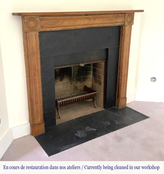Louis XVI-Style Fireplace in Pine and Slate Louis XVI-Style Fireplace in Pine and Slate-3